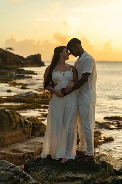 Antigua sunset luxury beach photoshoot
